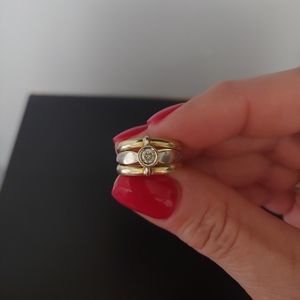 Diamond ring yellow and white gold